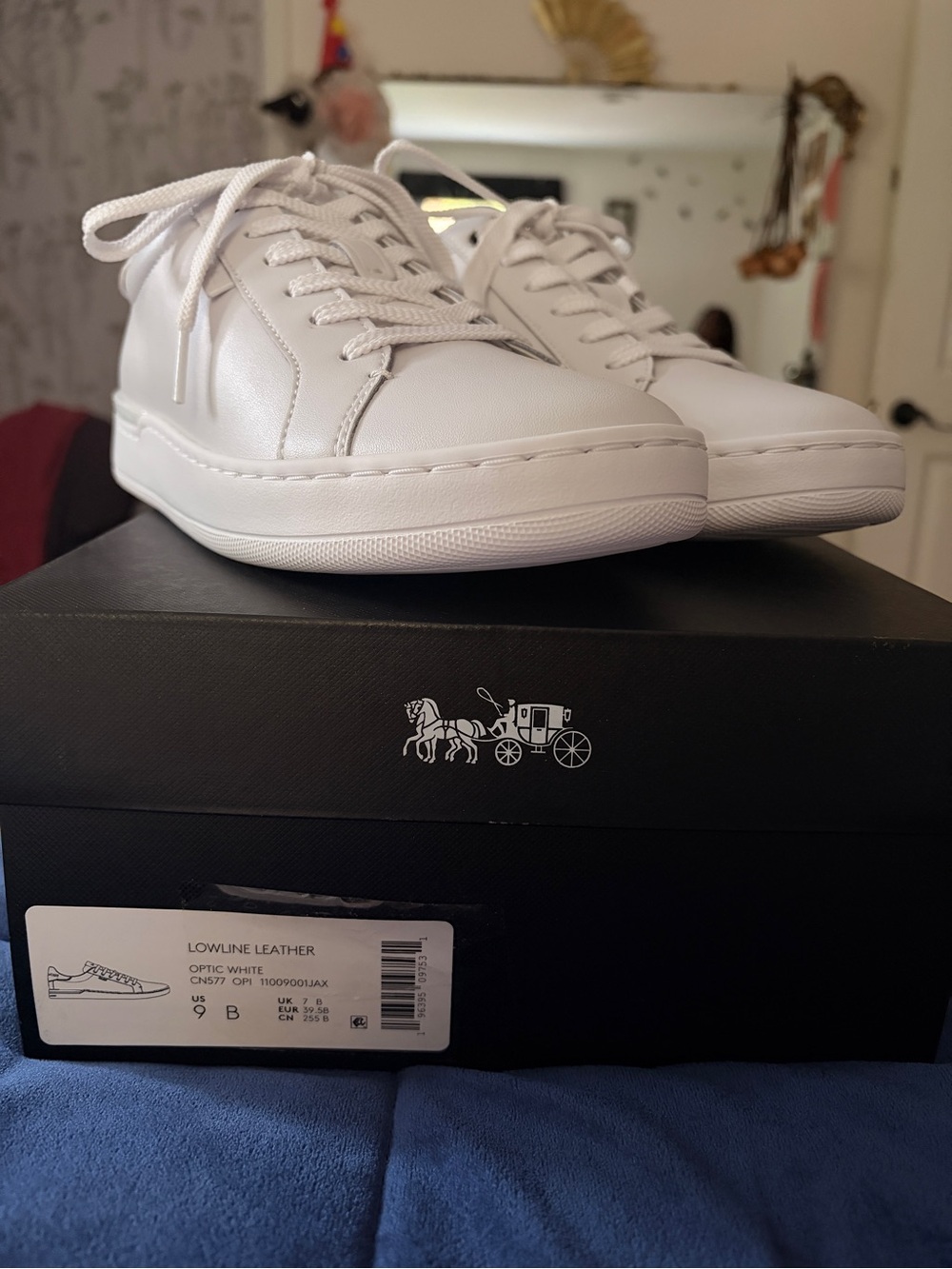 Coach White Leather Low-Top Lace-Up Sneakers - Picture 2 of 4